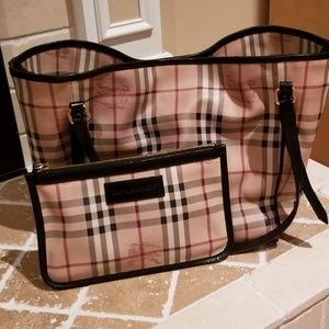 Authentic Burberry Haymarket Tote Bag